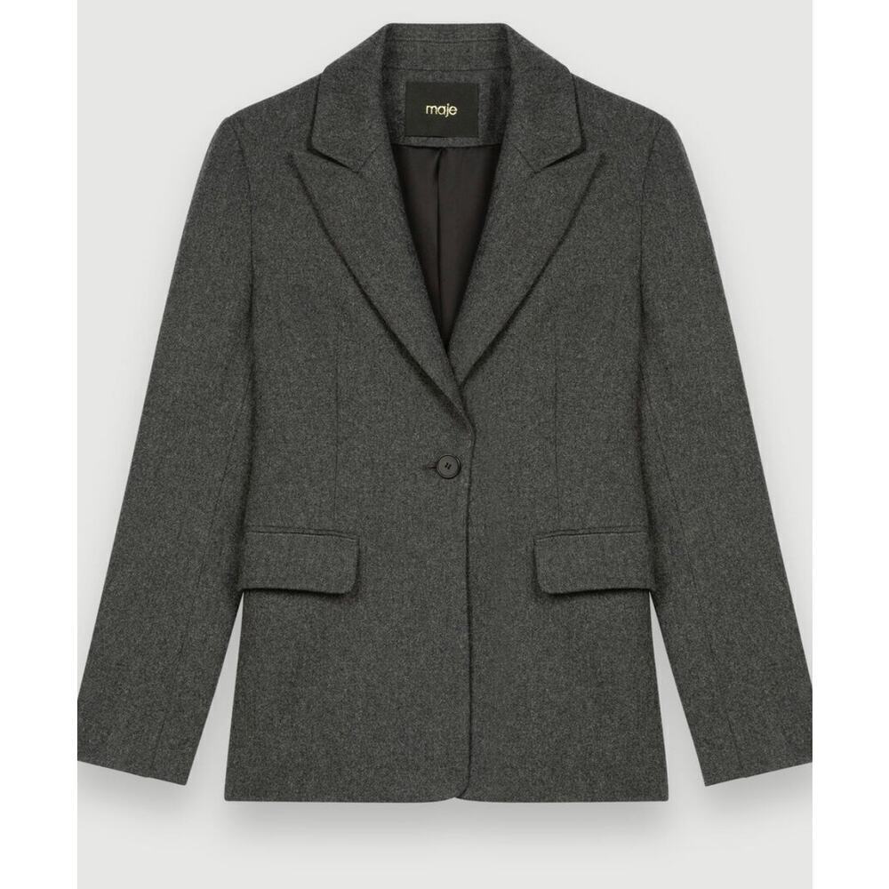 Maje Charcoal Wool Blazer. EU 34